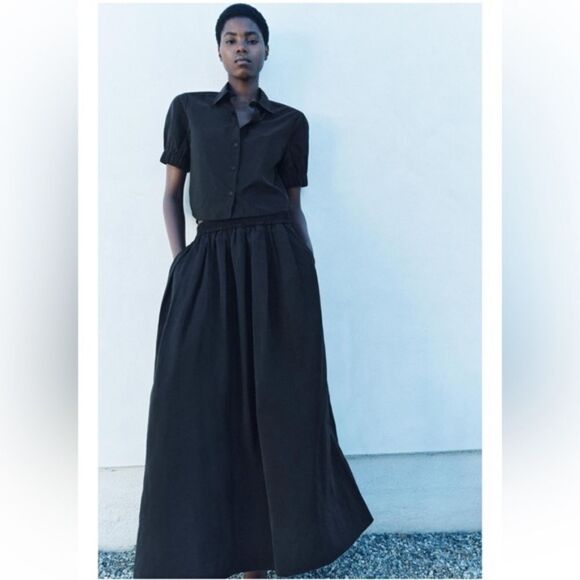 NWT ZARA BLACK VOLUMINOUS SKIRT - Picture 13 of 14